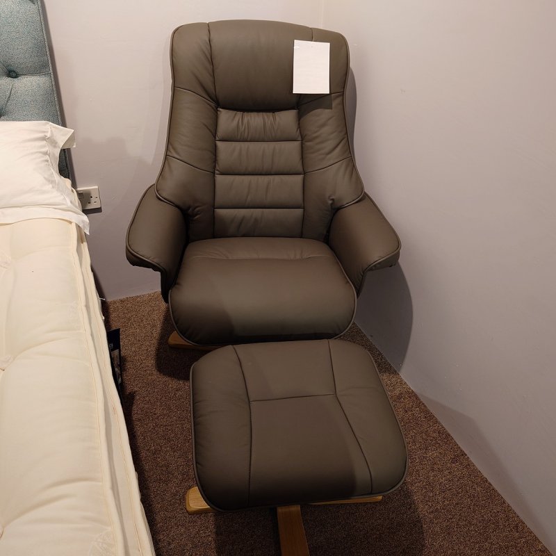 Clearance Palma Cinder PU & Leather Swivel Chair & Stool