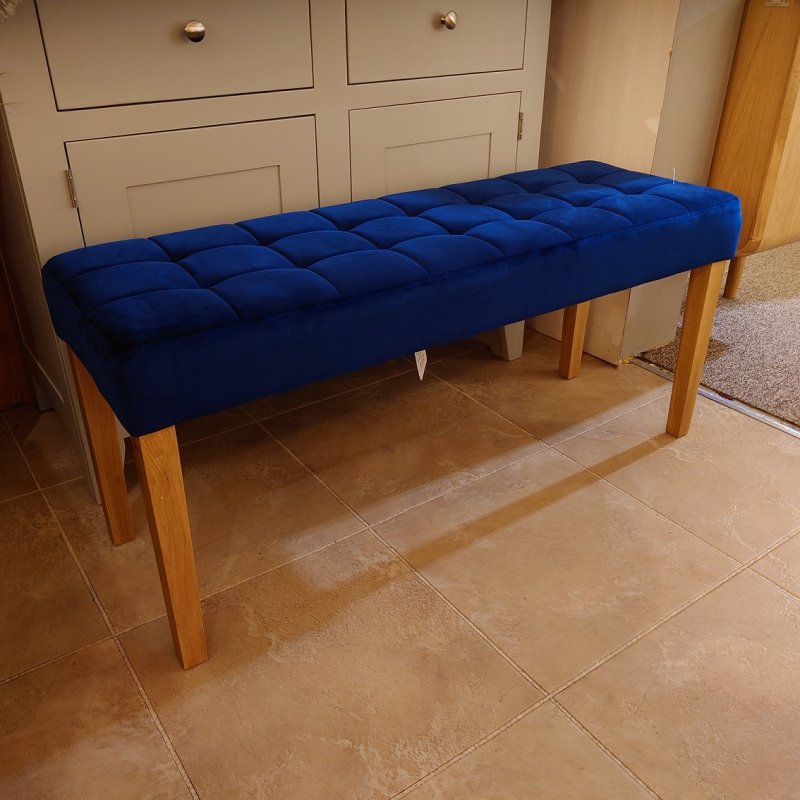 Clearance Ashbury Velvet 104cm Bench - Ocean