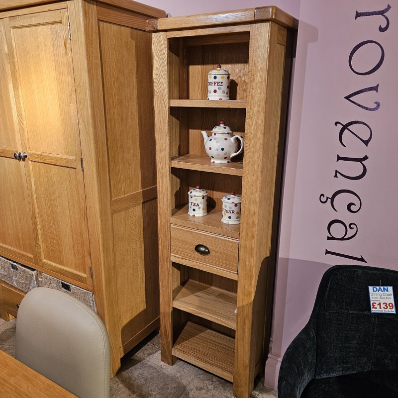 Clearance Wellington Oak Slim Bookcase