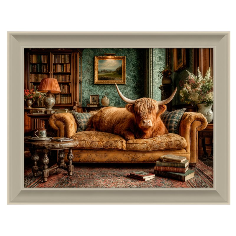Artwork Lounging Highland Cow