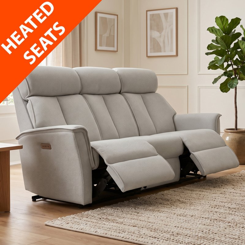 G Plan Kelson Recliner 3 Seater Sofa - Fabric with Heated seats