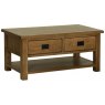 Riad Rustic Oak Coffee Table with 4 Drawers