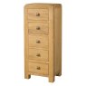 Avon Oak 5 Drawer Tall Chest