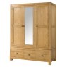 Avon Oak Triple Wardrobe with 3 Drawers