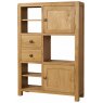 Avon Oak High Display Unit 2 Door 2 Drawer