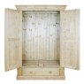 Woodies Pine Double Wardrobe on Drawer