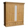 Woodies Pine Triple Wardrobe with Mirror