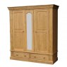 Woodies Pine Triple Wardrobe with Mirror