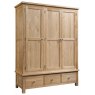 Bristol Oak triple wardrobe on drawers