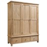 Bristol Oak Triple Wardrobe with 3 Drawers