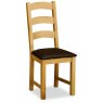 Countryside Ladder Back Chair With Brown PU Seat - Home assembly needed if collected