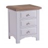 Fleur grey paint 3 drawer bedside