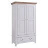 Fleur grey paint double wardrobe with drawer