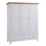 Fleur Grey Paint Triple Wardrobe on Drawers