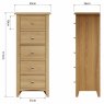 Omega Natural 5 Drawer Tallboy