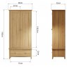 Omega Natural double wardrobe on drawer