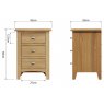 Omega Natural 3 Drawer Bedside