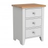 Jersey grey paint 3 drawer bedside