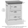 Geneva Painted 3 Drawer Bedside