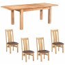Bristol Bristol Oak Extending Dining Table & 4 Twin Slat Chairs
