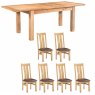 Bristol Oak extending table & 6 twin slat chairs