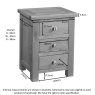 Bristol Oak 3 Drawer Bedside