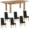Bristol Oak extending table & 6 charcoal fabric chairs