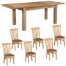 Bristol Oak extending table & 6 slatted chairs