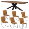 Soho 200cm Dining Table with 6 Tan Cooper Chairs