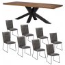 Soho 200cm Dining Table with 6 Grey Cooper Chairs