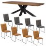Soho Holburn 200cm Dining Chair with 8 Cooper Mixed Dining Chairs