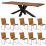 Soho Holburn 240cm Dining Table with 10 Tan Cooper Chairs