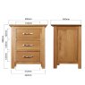 Lisbon Oak 3 Drawer Bedside