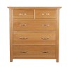 Lisbon Oak 3 + 2 Chest of Drawers