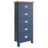 Sigma Blue 5 Drawer Narrow Chest