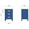 Sigma Blue 3 Drawer Bedside