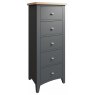 Omega Grey 5 drawer narrow chest