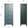 Omega Grey 5 drawer narrow chest