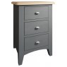 Omega Grey 3 Drawer Bedside