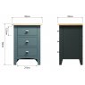 Omega Grey 3 Drawer Bedside