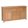 Lisbon Oak 2 Door 5 Drawer Large Sideboard