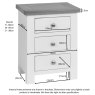 Bristol Painted 3 Drawer Bedside