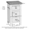 Bristol Painted Compact 3 Drawer Bedside
