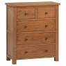 Bristol Rustic Oak 2 Over 3 Chest of Drawers