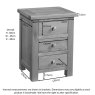 Bristol Rustic Oak 3 Drawer Bedside