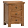 Bristol Rustic Oak 3 Drawer Bedside