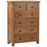 Bristol Rustic Oak 2 Over 4 Chest of Drawers