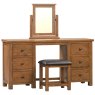 Bristol Rustic Oak Double Pedestal Dressing Table & Stool