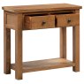 Bristol Rustic Oak Console Table with 2 Drawers