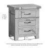Oaken 3 Drawer Bedside